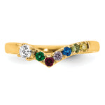 14K 6 Birthstone with Diamond Mother's Ring Semi-mount view