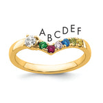 14K 6 Birthstone with Diamond Mother's Ring Semi-mount view