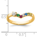 14K 6 Birthstone with Diamond Mother's Ring Semi-mount view