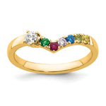 14K 6 Birthstone with Diamond Mother's Ring Semi-mount view
