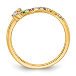 14K 7 Birthstone with Diamond Mother's Ring Semi-mount view