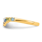 14K 7 Birthstone with Diamond Mother's Ring Semi-mount view