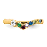 14K 7 Birthstone with Diamond Mother's Ring Semi-mount view