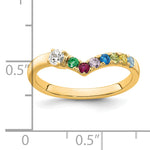 14K 7 Birthstone with Diamond Mother's Ring Semi-mount view