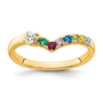 14K 7 Birthstone with Diamond Mother's Ring Semi-mount view