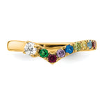 14K 8 Birthstone with Diamond Mother's Ring Semi-mount view