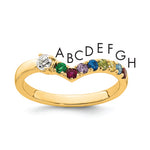 14K 8 Birthstone with Diamond Mother's Ring Semi-mount view