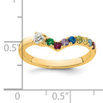 14K 8 Birthstone with Diamond Mother's Ring Semi-mount view