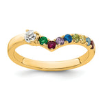 14K 8 Birthstone with Diamond Mother's Ring Semi-mount view