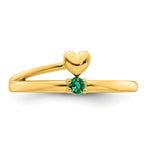 14K Heart with 1 Birthstone Mother's Ring Mounting view