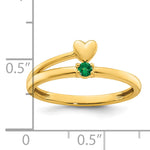 14K Heart with 1 Birthstone Mother's Ring Mounting view