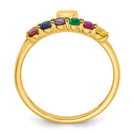 14K Heart with 6 Birthstone Mother's Ring Mounting view