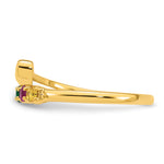 14K Heart with 6 Birthstone Mother's Ring Mounting view