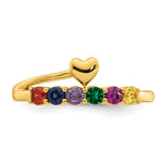 14K Heart with 6 Birthstone Mother's Ring Mounting view
