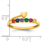 14K Heart with 6 Birthstone Mother's Ring Mounting view