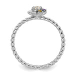 14K WG 5 Birthstone Flower w/ Diamond Mother's Ring Semi Mount view