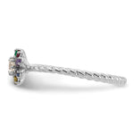 14K WG 5 Birthstone Flower w/ Diamond Mother's Ring Semi Mount view