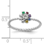 14K WG 5 Birthstone Flower w/ Diamond Mother's Ring Semi Mount view