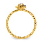 14K 5 Birthstone Flower with Diamond Mother's Ring Semi-mount view