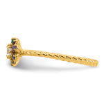 14K 5 Birthstone Flower with Diamond Mother's Ring Semi-mount view