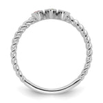 14K 3 White Gold 3 Birthstone Mother's Ring Mounting view