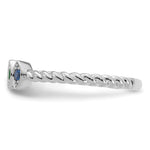 14K 3 White Gold 3 Birthstone Mother's Ring Mounting view