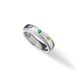 14K 3 White Gold 3 Birthstone Mother's Ring Mounting view