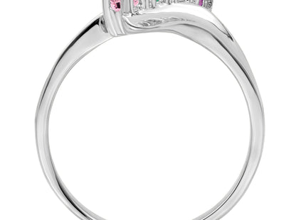 14k White Gold Polished 4-Stone Mothers Ring Mounting