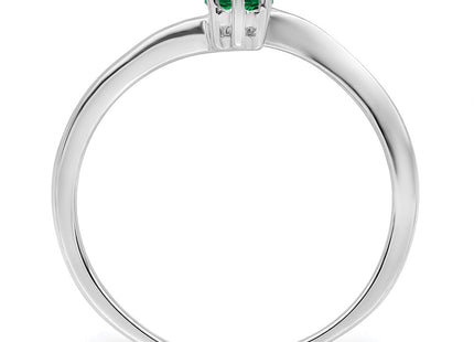 14K White Gold Genuine 3 Stone Mother's Ring