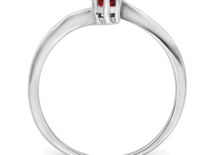 14k White Gold Polished 4-Stone Mothers Ring Mounting