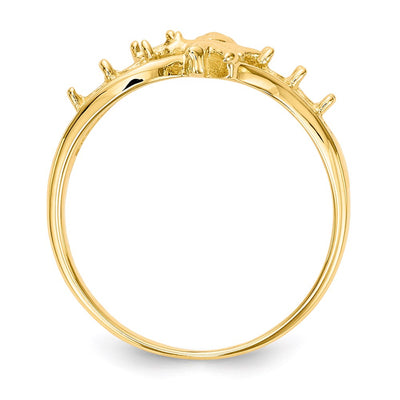 14K Polished 5-Stone Mothers Ring with Angel on Band Mounting