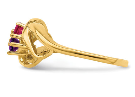 14K Genuine 2 Stone Mother's Ring