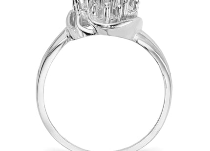 14k White Gold Polished 7-Stone Mothers Ring Mounting