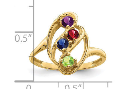 14K Genuine 4 Stone Mother's Ring