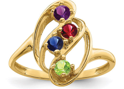 14K Genuine 4 Stone Mother's Ring