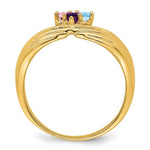 14K 3 Synthetic Stone Family Ring view