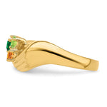 14K 3 Synthetic Stone Family Ring view