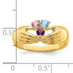 14K 3 Synthetic Stone Family Ring view