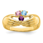 14K 3 Synthetic Stone Family Ring view