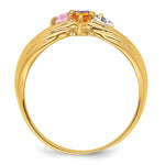 14K 4 Synthetic Stone Family Ring view