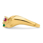 14K 4 Synthetic Stone Family Ring view