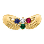 14K 4 Synthetic Stone Family Ring view