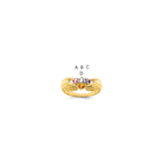 14K 4 Synthetic Stone Family Ring view
