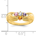 14K 4 Synthetic Stone Family Ring view