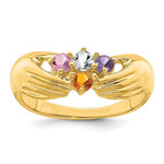 14K 4 Synthetic Stone Family Ring view