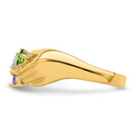 14K 5 Synthetic Stone Family Ring view