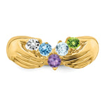 14K 5 Synthetic Stone Family Ring view