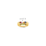 14K 5 Synthetic Stone Family Ring view