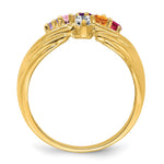 14K 6 Synthetic Stone Family Ring view