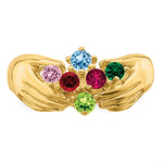 14K 6 Synthetic Stone Family Ring view